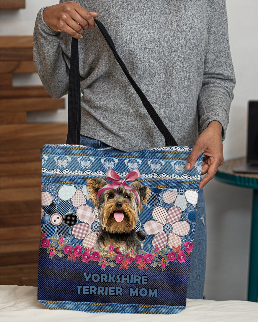 YORKSHIRE TERRIER 2-Flower Jean Gift for you-Cloth Tote Bag