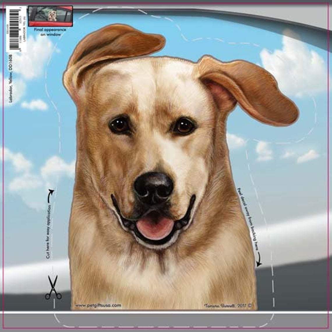 Yellow Labrador-On The Move Window Car Sticker