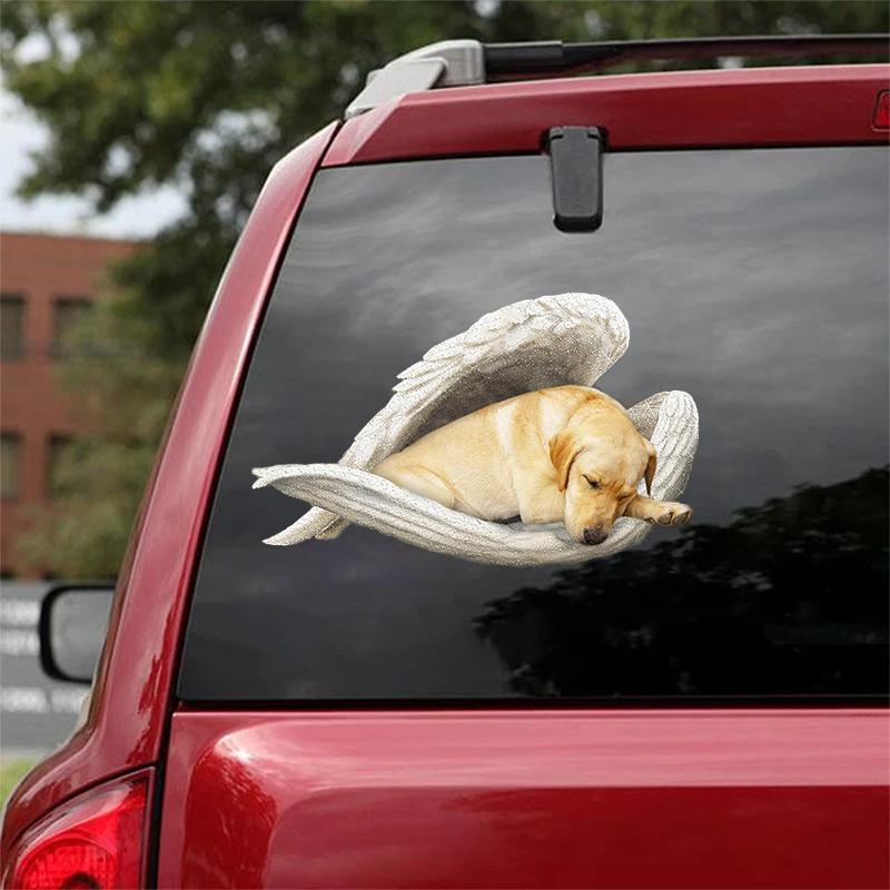 Yellow Labrador-sleeping angel CAR STICKER