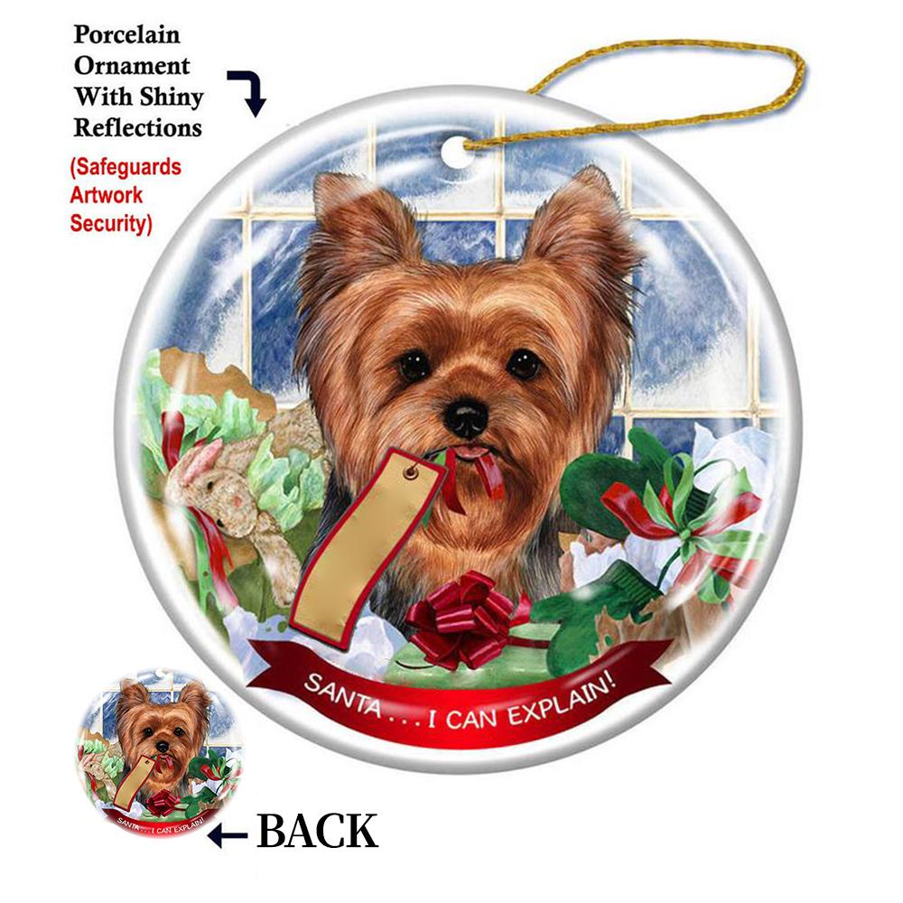 Yorkie Porcelain Hanging Ornament