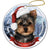 Yorkie Santa Hat Porcelain Christmas Ornament