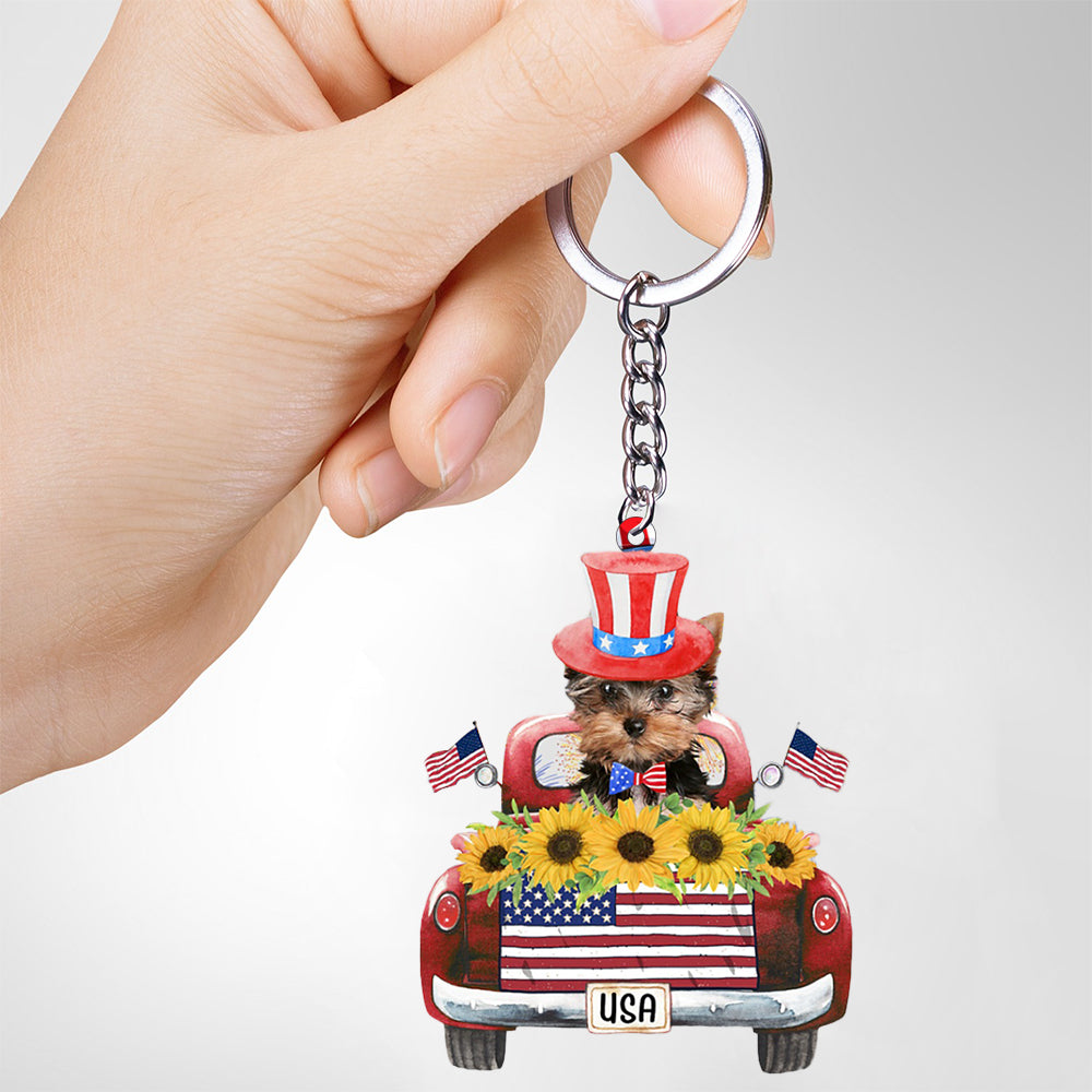 Yorkshire-USA Truck Flat Acrylic Keychain