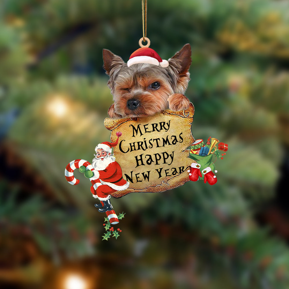 Yorkshire Terrier-Christams &amp; New Year Two Sided Ornament