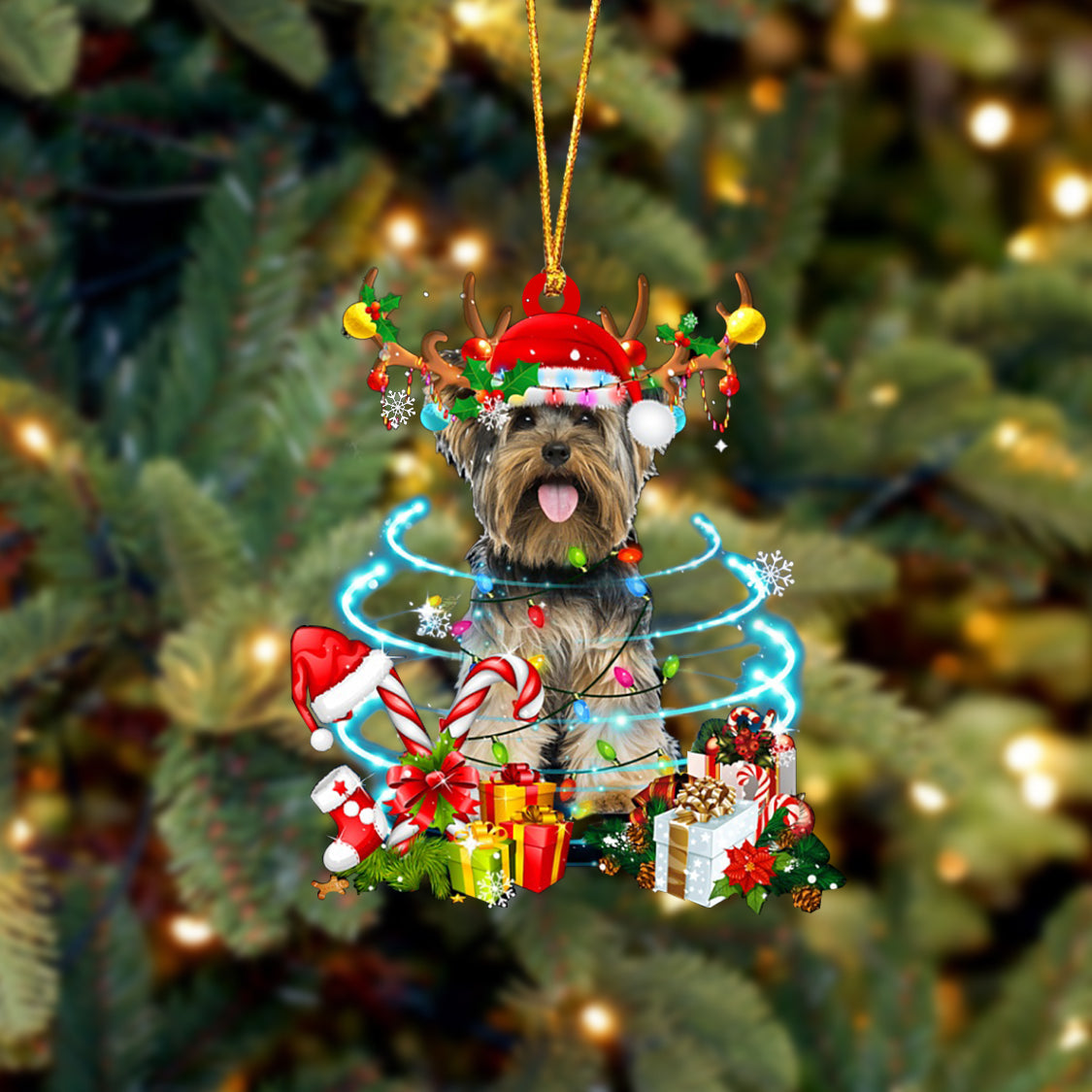 Yorkshire Terrier-Christmas Candy&amp;Gift-Two Sided Ornament