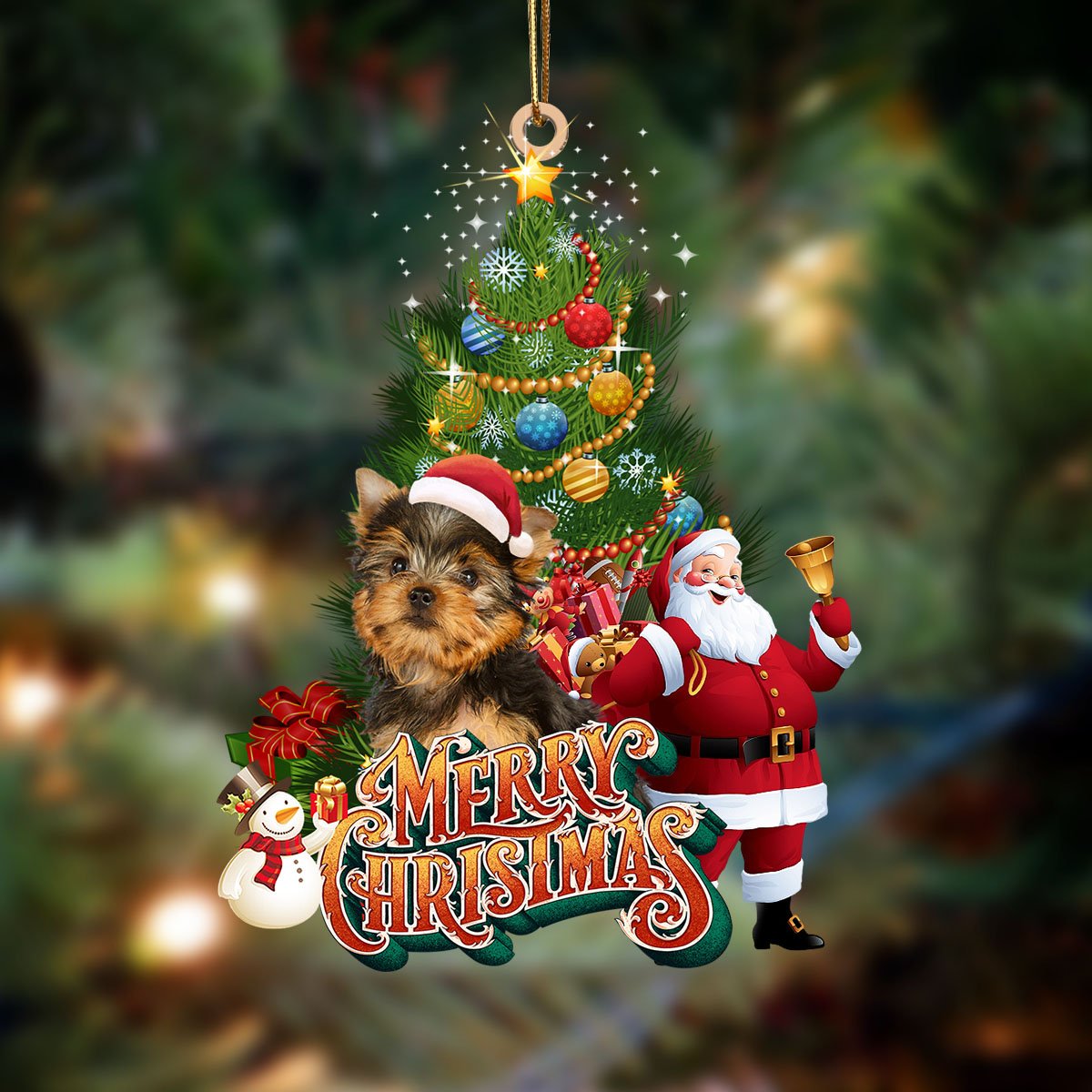 Yorkshire Terrier-Christmas Tree&amp;Dog Hanging Ornament
