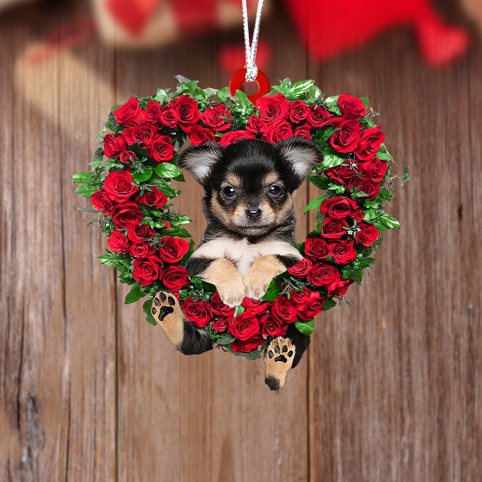 Heart Wreath Two Sides Ornament