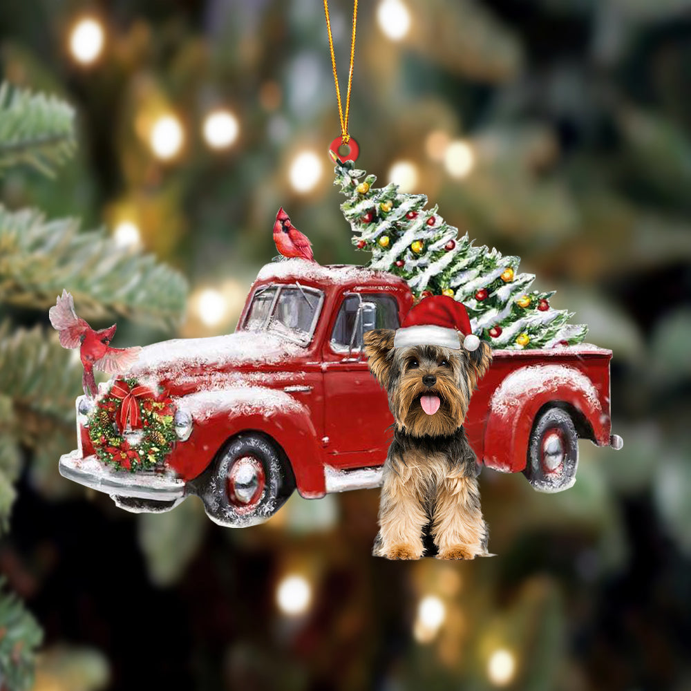 Yorkshire Terrier  2-Cardinal & Truck Two Sided Ornament