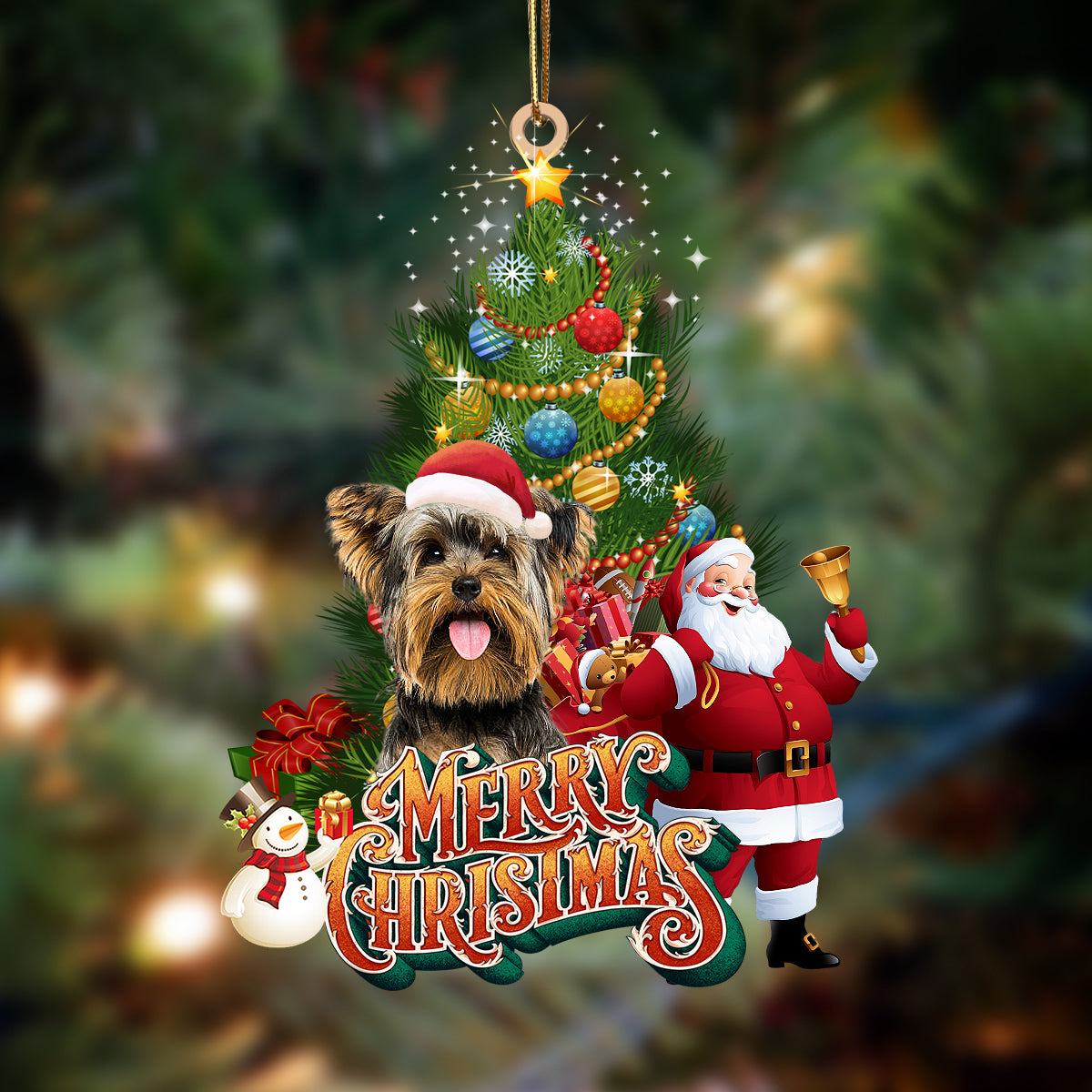 Yorkshire Terrier 2-Christmas Tree&amp;Dog Hanging Ornament