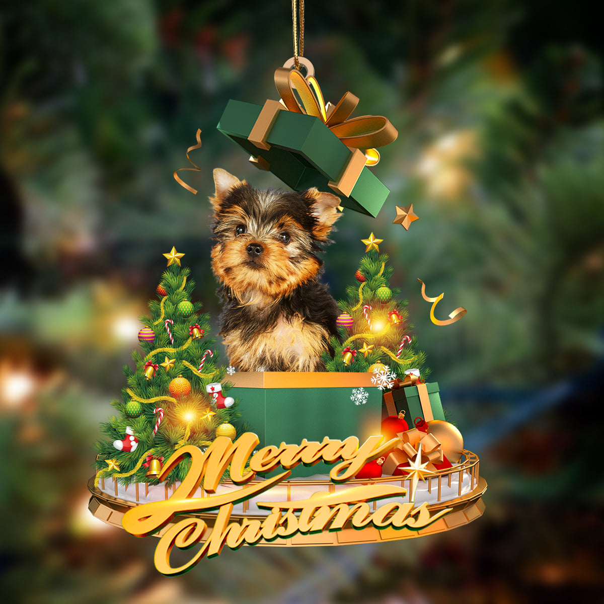 Yorkshire Terrier-Christmas Gifts&amp;dogs Hanging Ornament