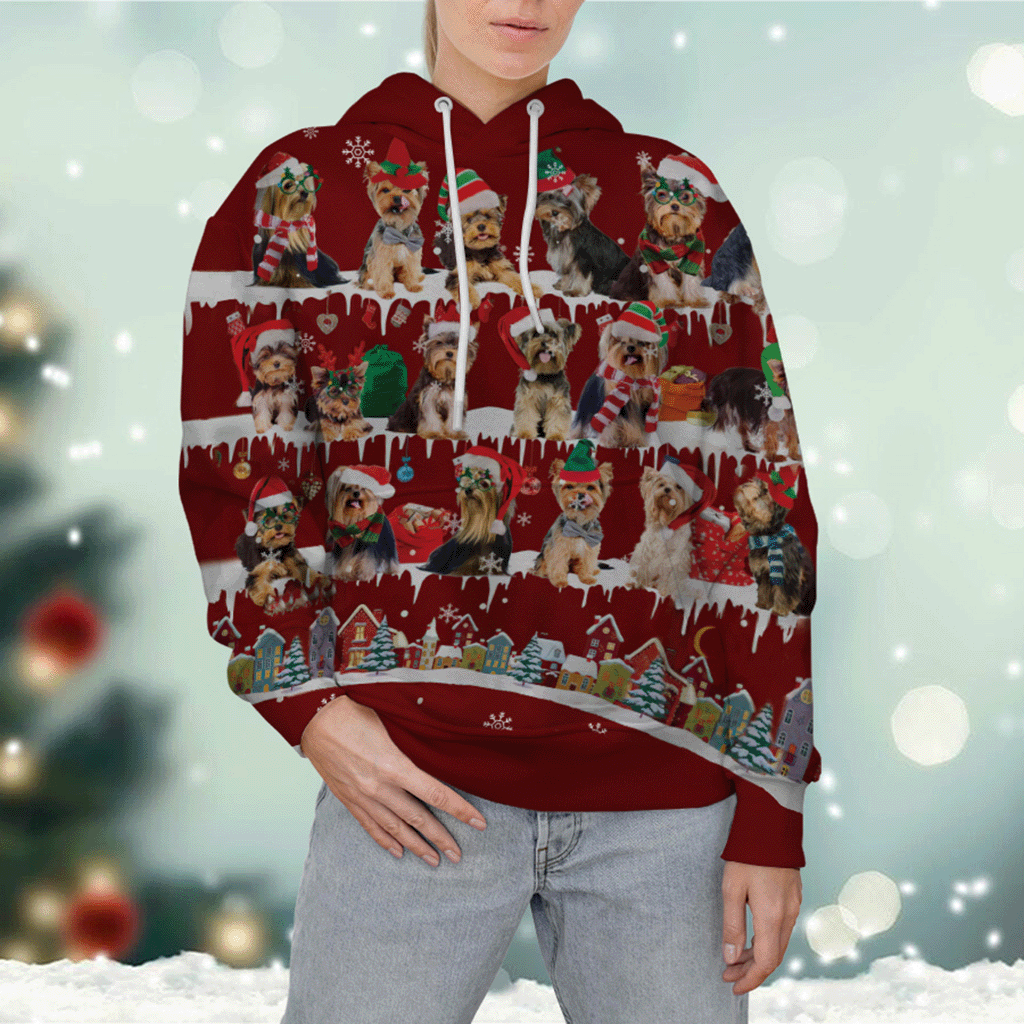 Yorkshire Terrier - Snow Christmas - 3D Hoodie