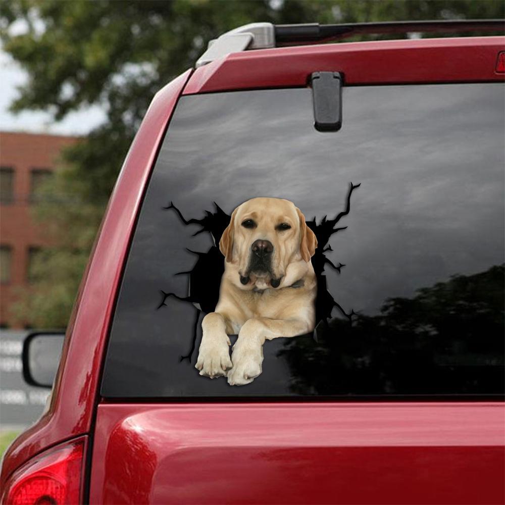 Labrador Retriever Crack Car Sticker, Toilet Sticker, Fridge Sticker 11