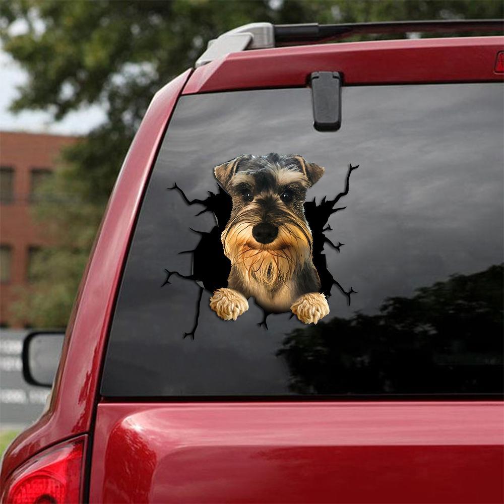 Schnauzer  Crack Car Sticker, Toilet Sticker, Fridge Sticker 8