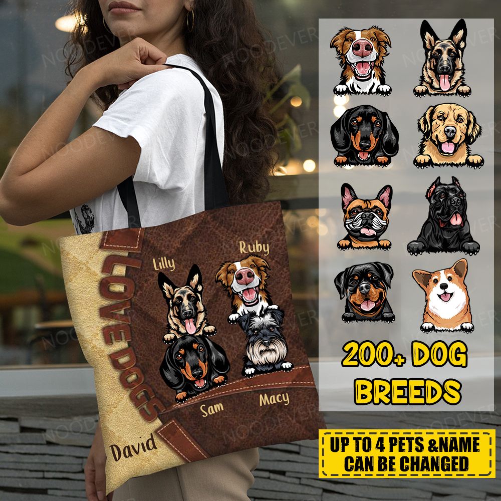 Personalized Love Dog Cloth Tote Bag