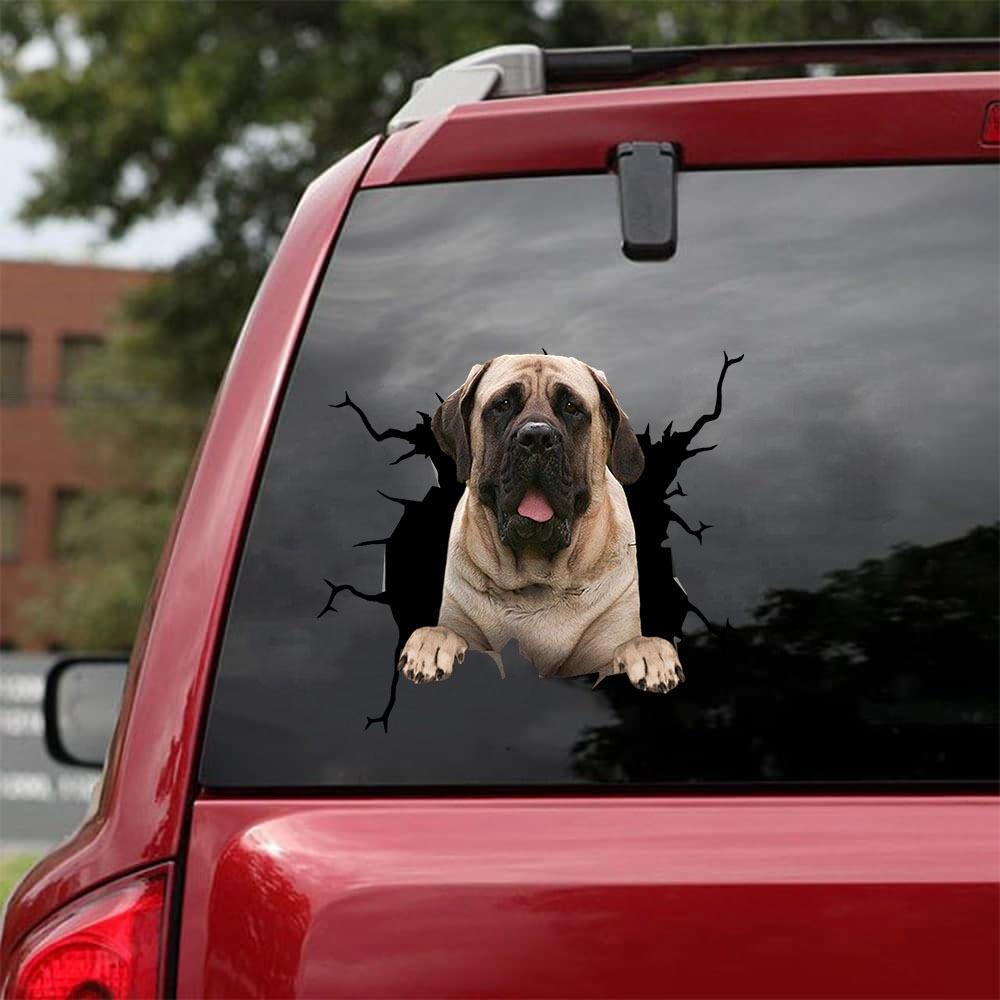 English Mastiff Crack Car Sticker, Toilet Sticker, Fridge Sticker 2