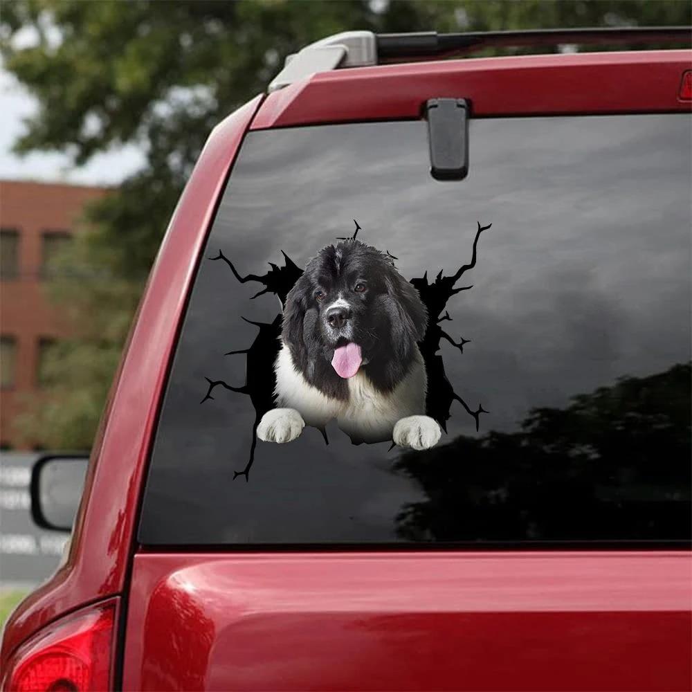 NEWFOUNDLAND CRACK CAR STICKER DOGS LOVER 7