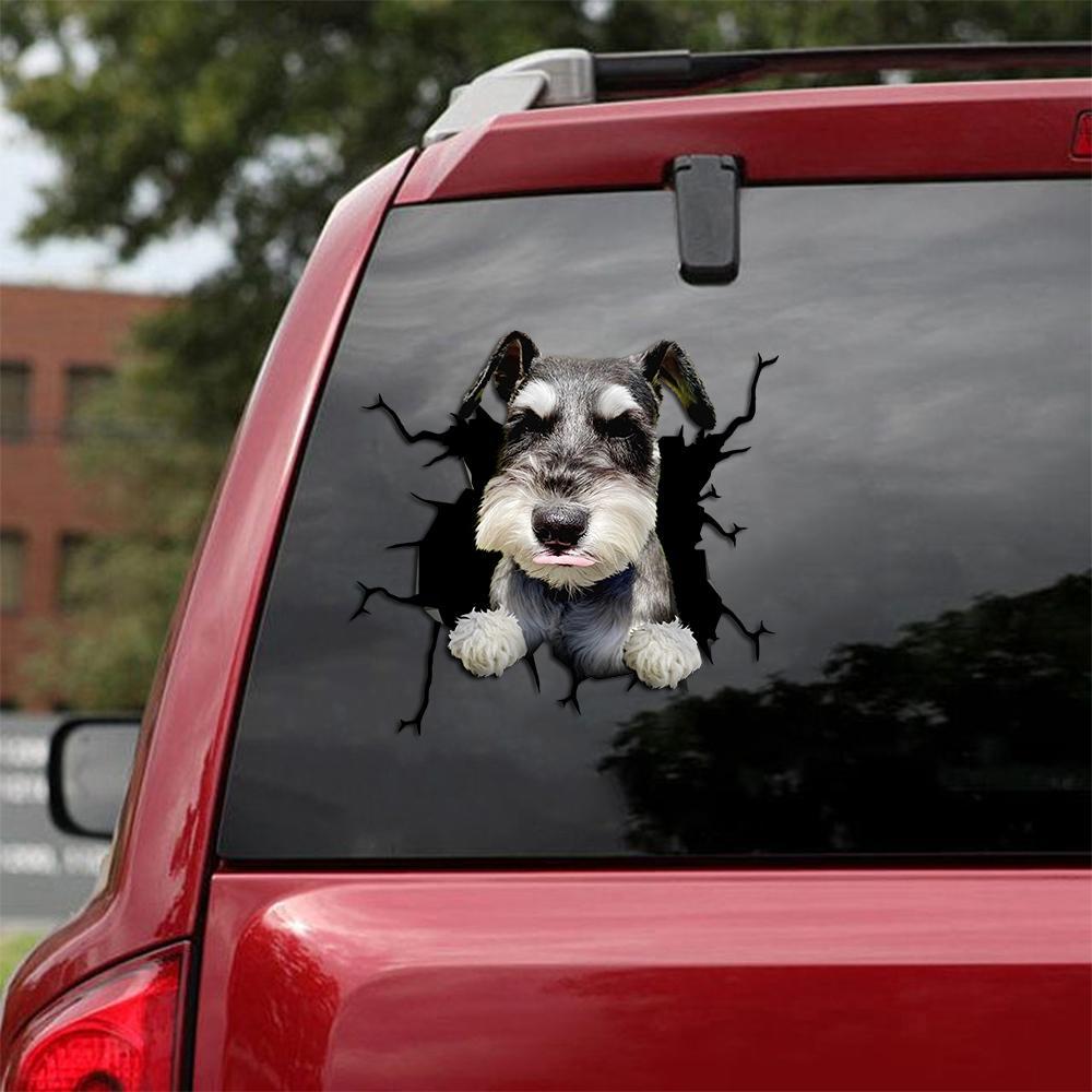 Schnauzer  Crack Car Sticker, Toilet Sticker, Fridge Sticker 6