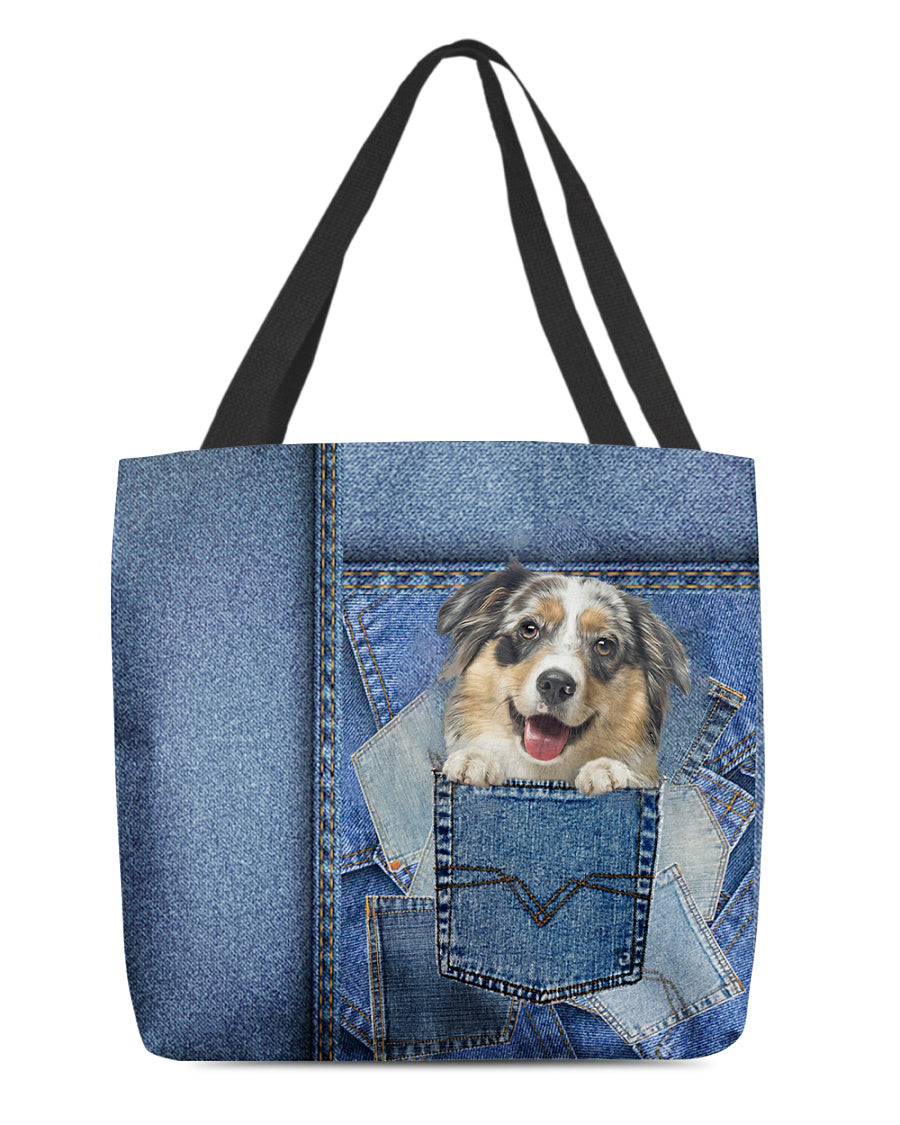australian shepherd1-in pocket2-Cloth Tote Bag