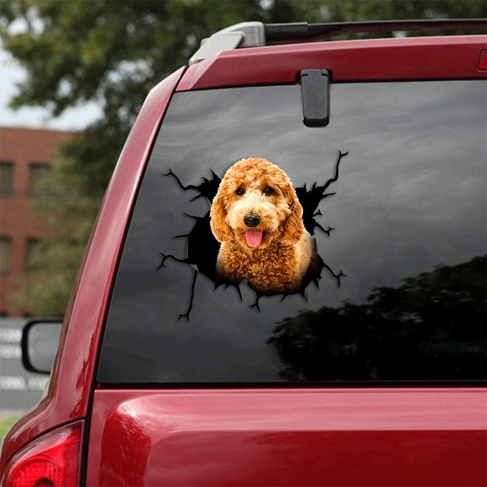 Poodle Crack Car Sticker, Toilet Sticker, Fridge Sticker 37