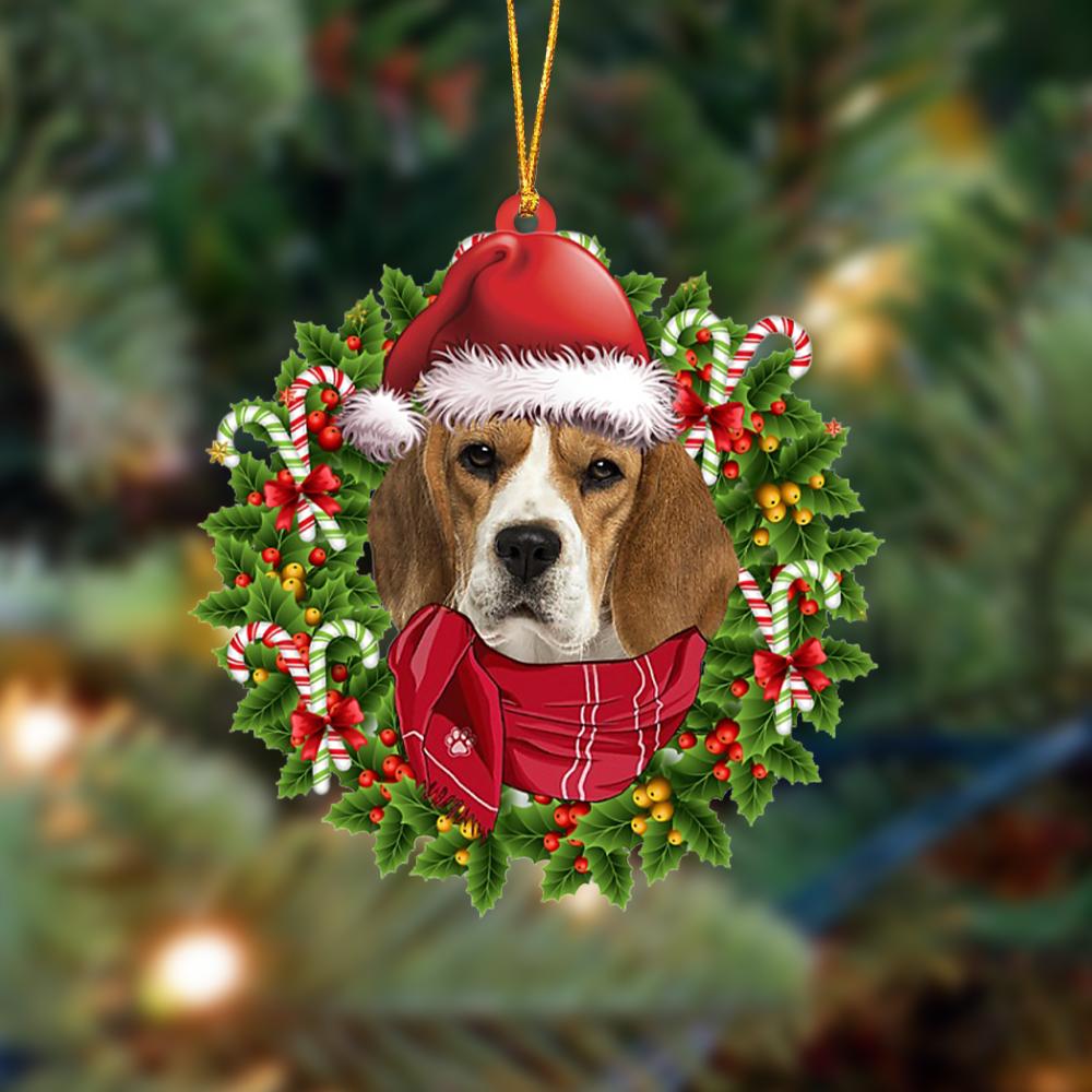 beagle-Xmas Bandana Hanging Ornament