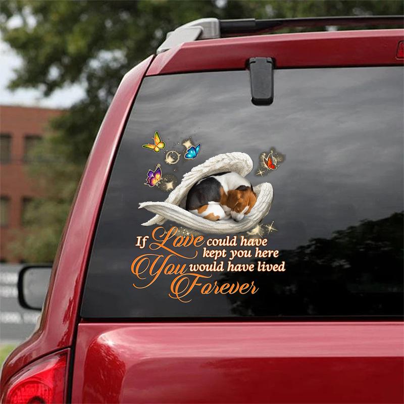 beagle Sleeping Angel Lived Forever Decal