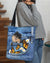 black-and-tan-pomeranian-Butterfly Daisies Fait-CLOTH TOTE BAG