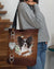 black and white Papillon-Let Me Go Out -Cloth Tote Bag