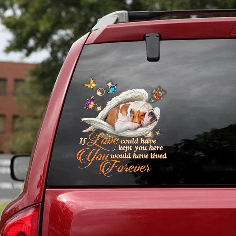 bulldog Sleeping Angel Lived Forever Decal