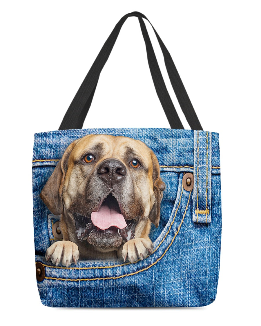 bullmastiff-in pocket-Cloth Tote Bag