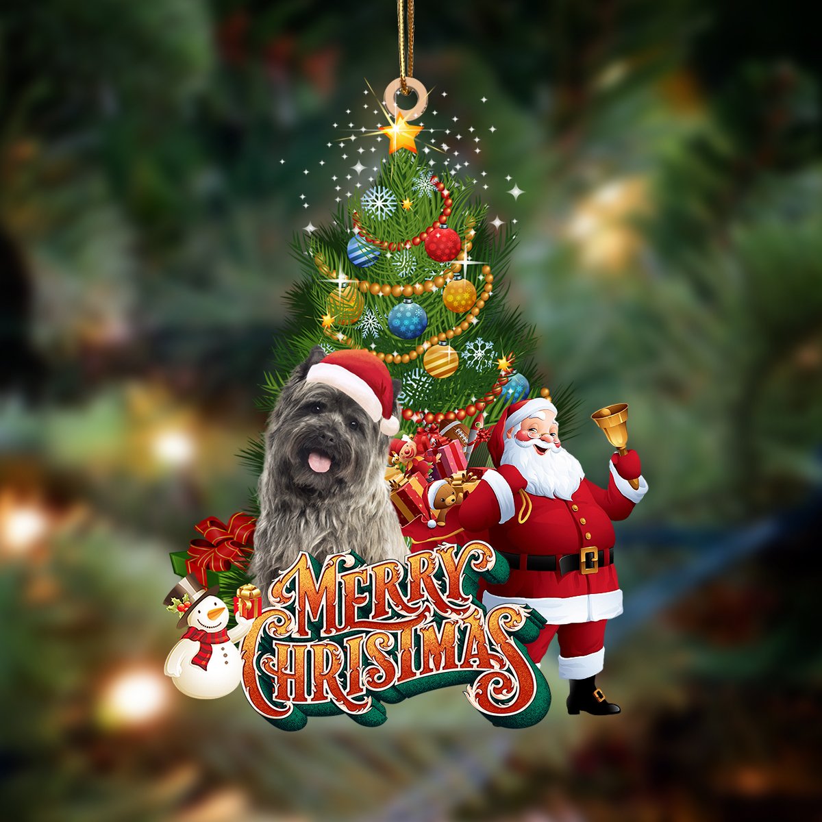 cairn terrier 2-Christmas Tree&amp;Dog Hanging Ornament