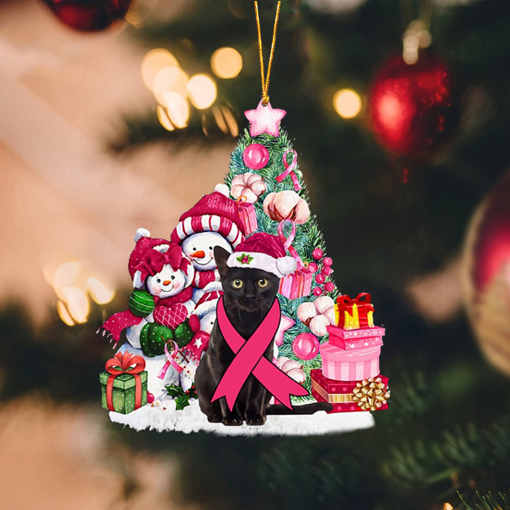 Cat-Christmas in Pink-Two Sided Ornament