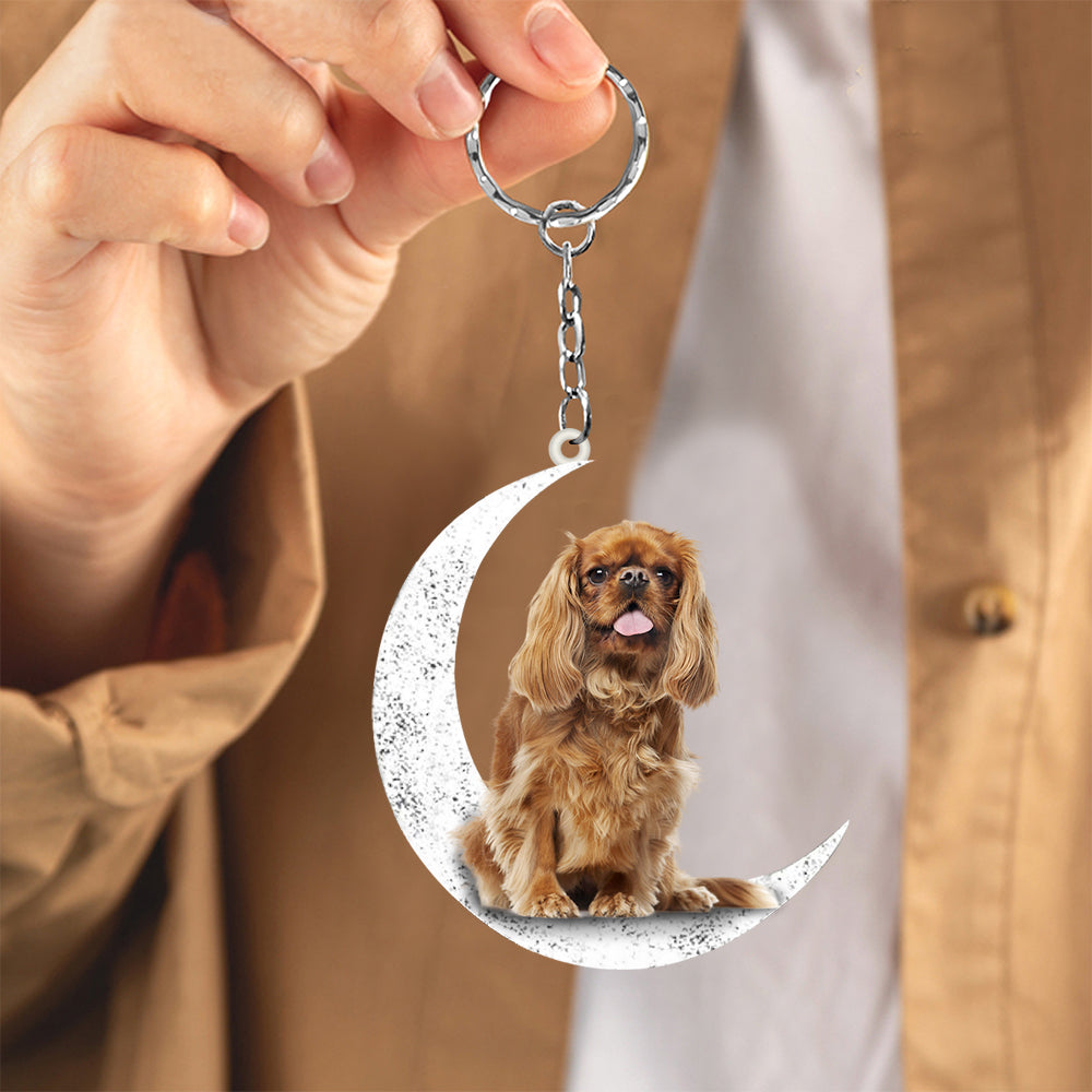 cavalier king charles spaniel (3)-Sit On The Moon Keychain