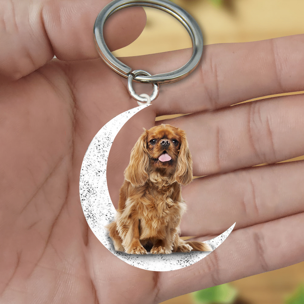 cavalier king charles spaniel (3)-Sit On The Moon Keychain