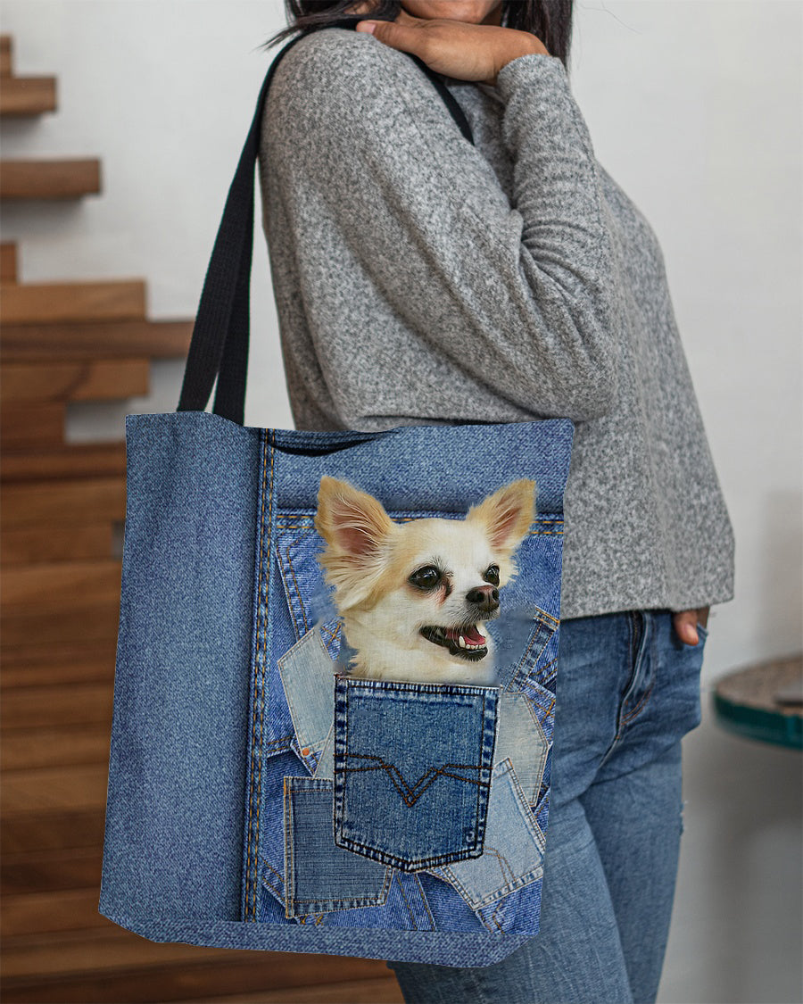 chihuahua1-in pocket2-Cloth Tote Bag
