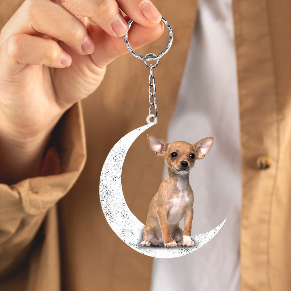 Chihuahua2-Sit On The Moon Keychain