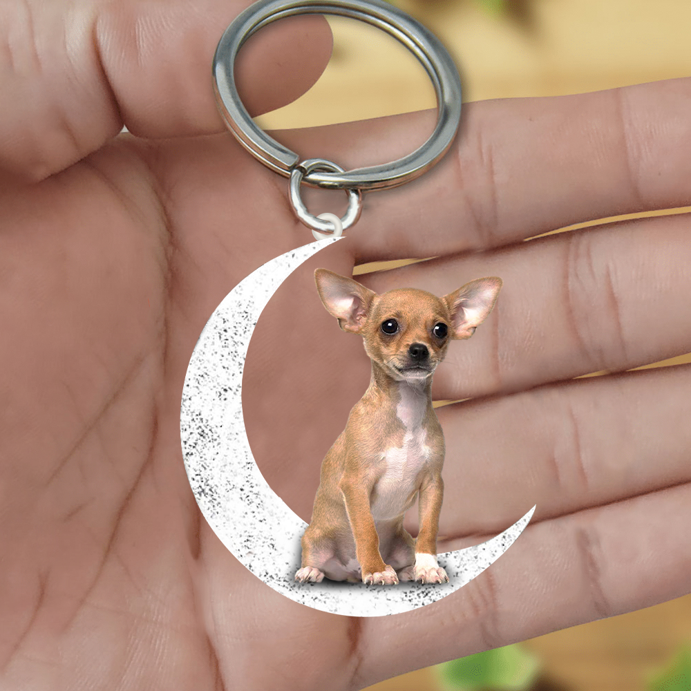 Chihuahua2-Sit On The Moon Keychain