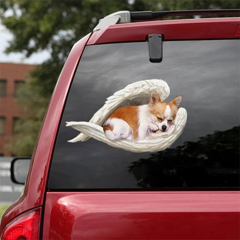 Chihuahua-sleeping angel CAR STICKER