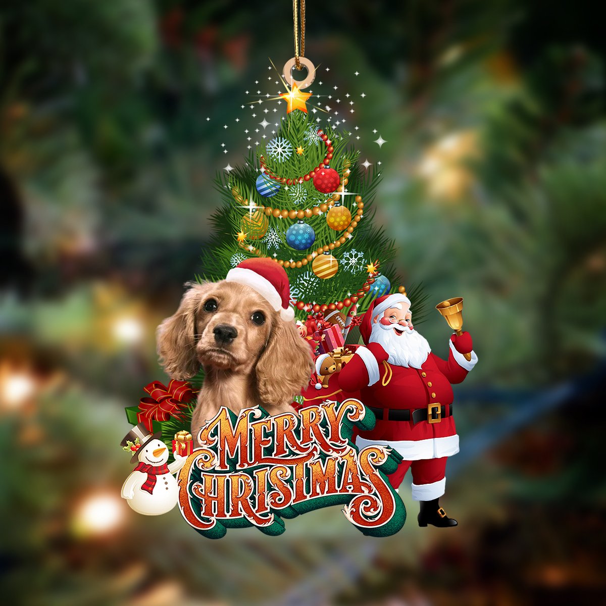 cocker spaniel 2-Christmas Tree&amp;Dog Hanging Ornament