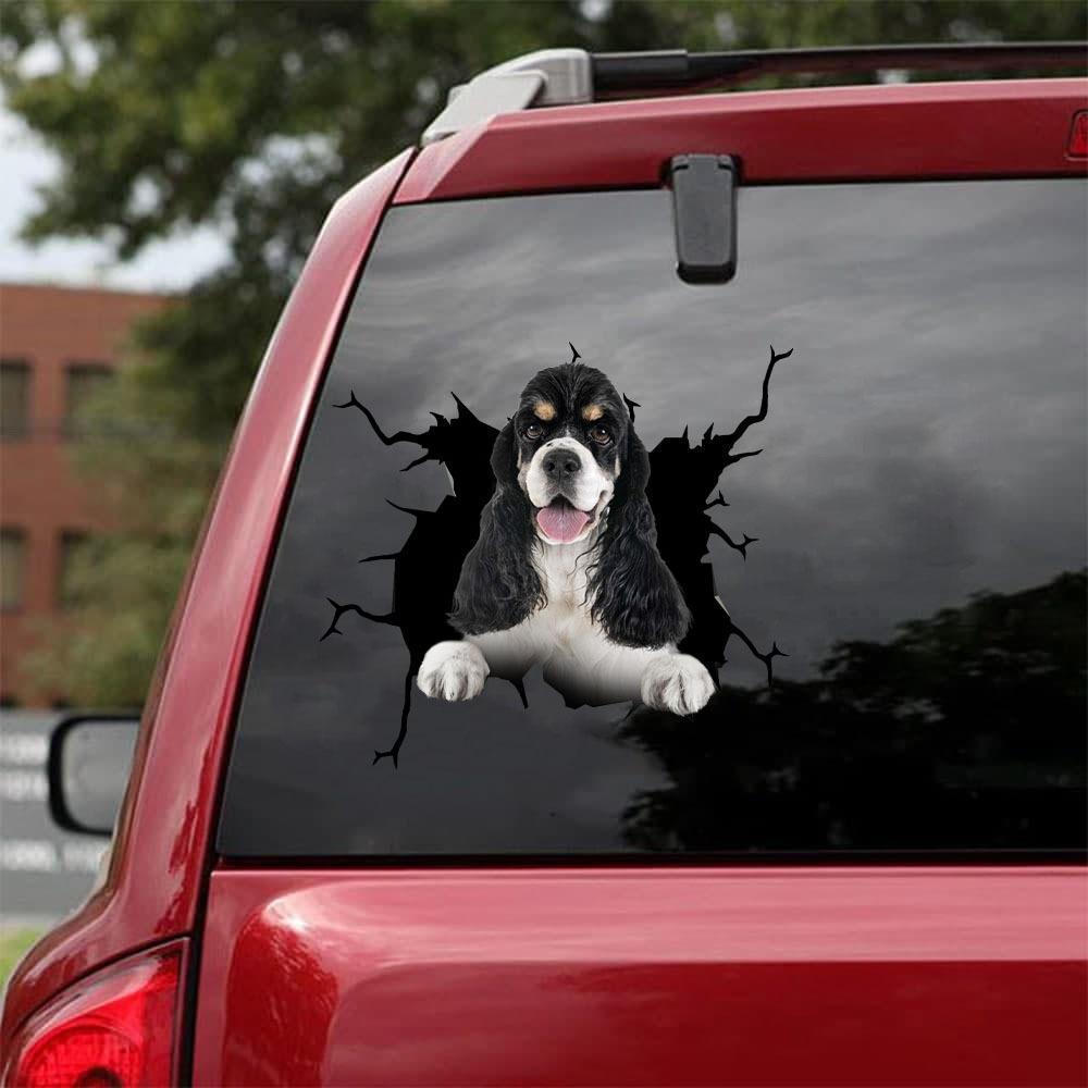 Cocker Spaniel Crack Car Sticker, Toilet Sticker, Fridge Sticker 6