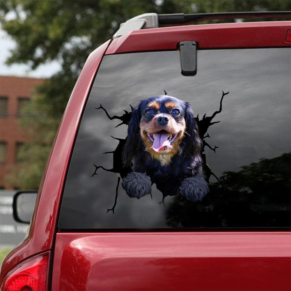 Cavalier King Charles Spaniel Crack Car Sticker, Toilet Sticker, Fridge Sticker 3