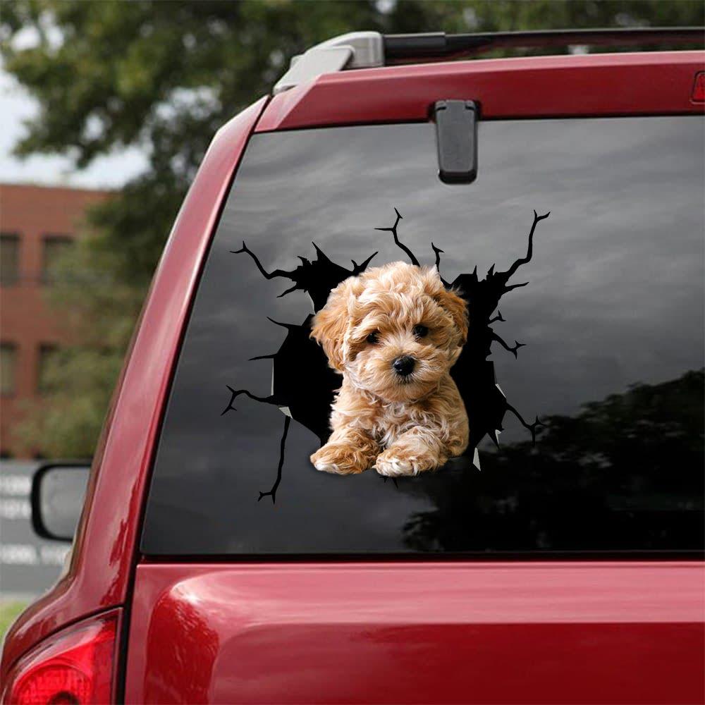 Poodle Crack Car Sticker, Toilet Sticker, Fridge Sticker 20