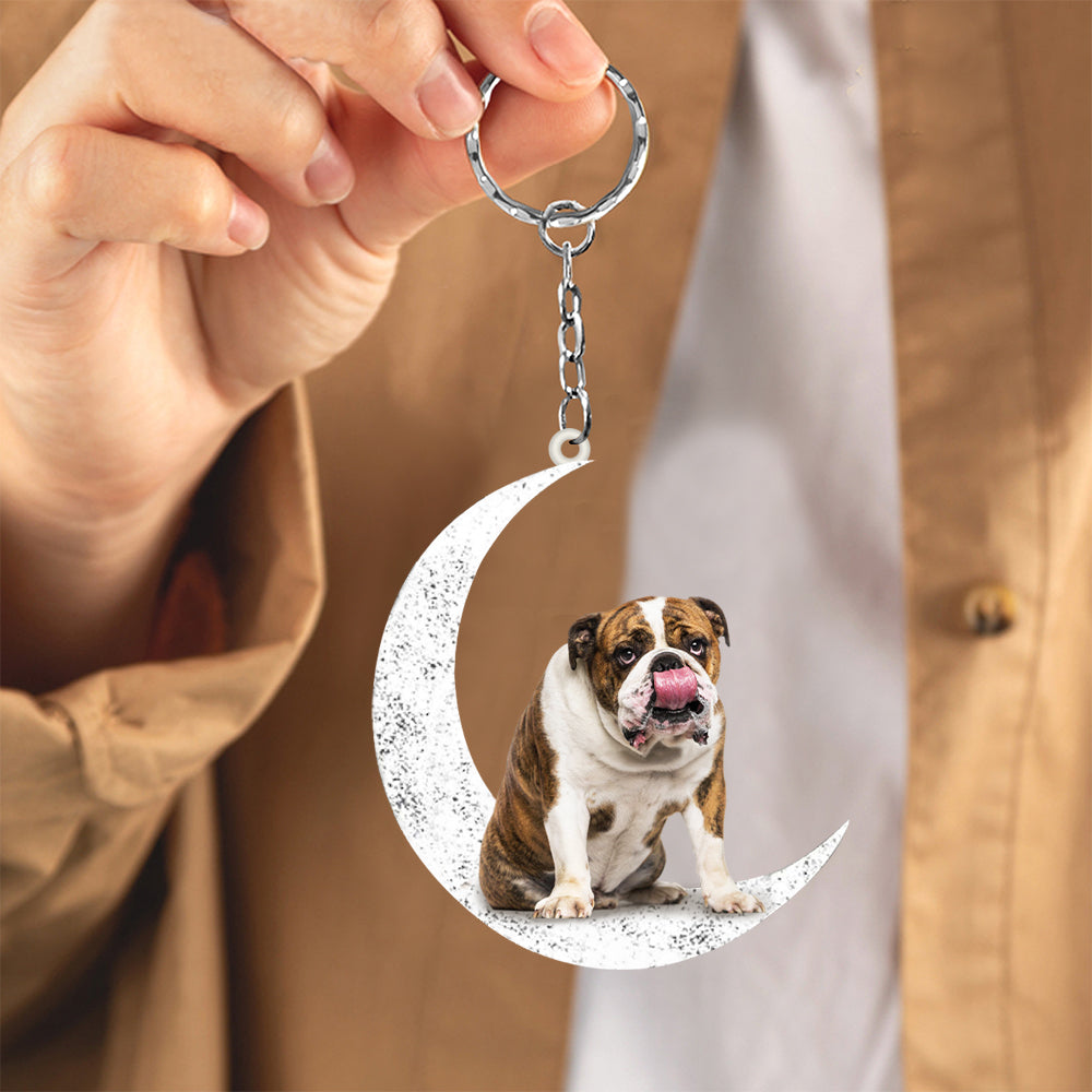 English Bulldog2-Sit On The Moon Keychain
