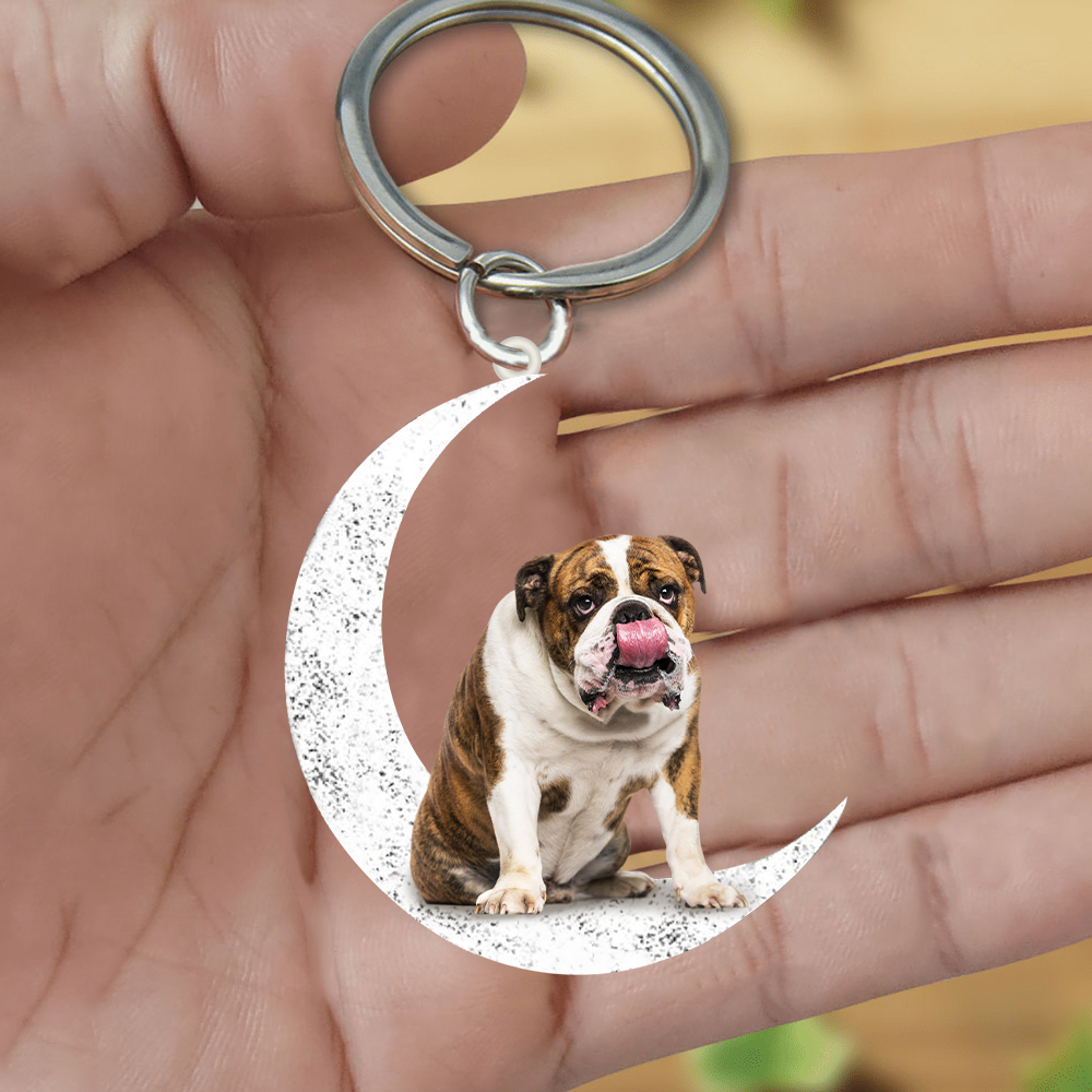 English Bulldog2-Sit On The Moon Keychain