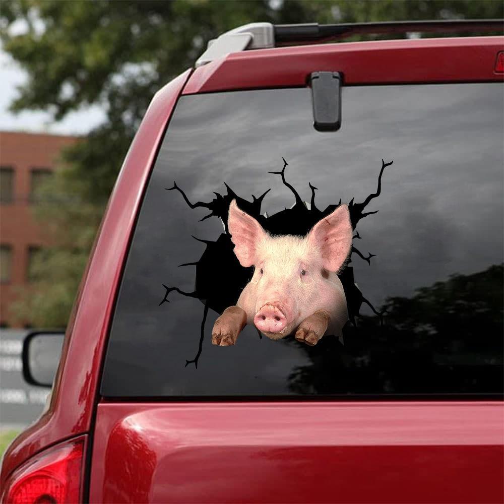 PIG CRACK STICKER ANIMALS LOVER 6