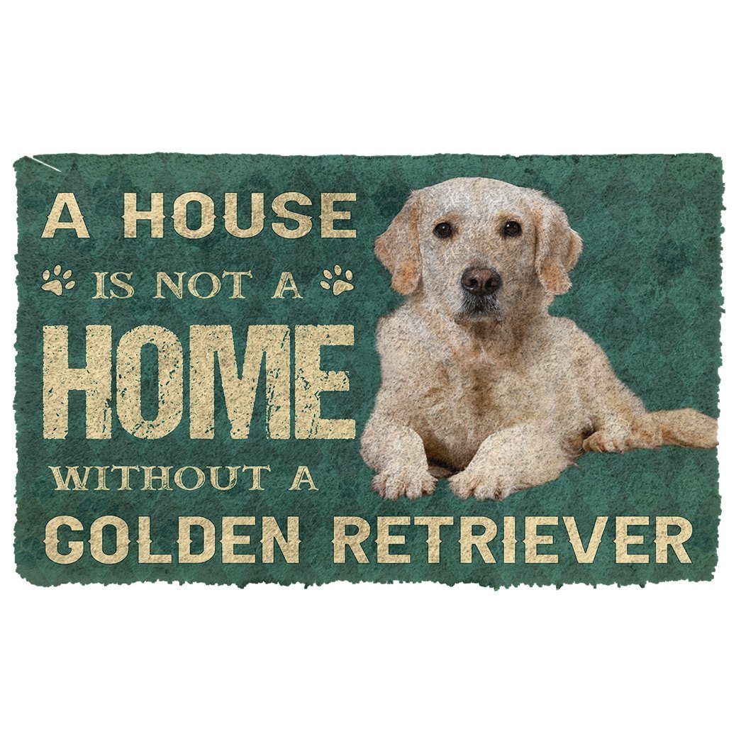 Noodever 3D A House Is Not A Home Golden Retrievers Dog Doormat