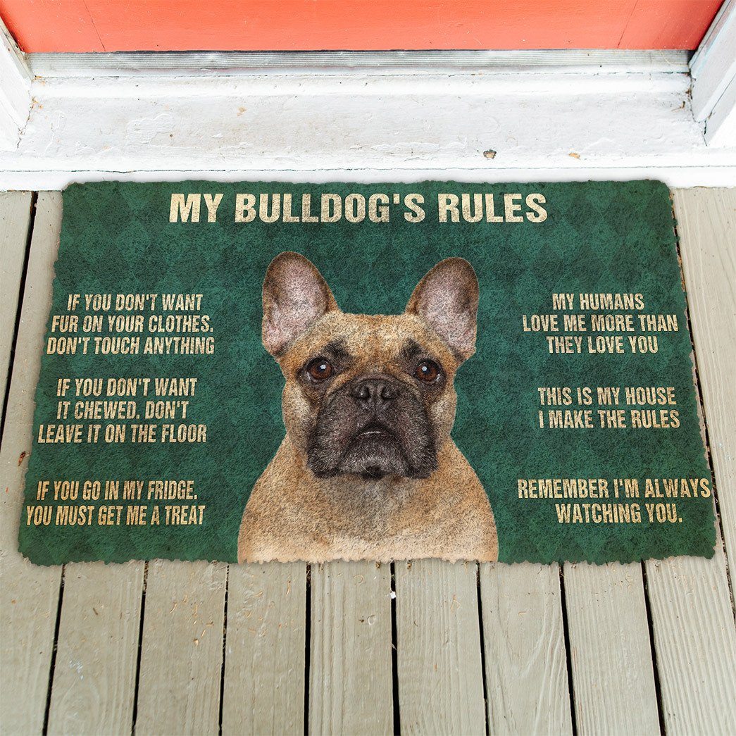 Noodever 3D Bulldog's Rules Doormat