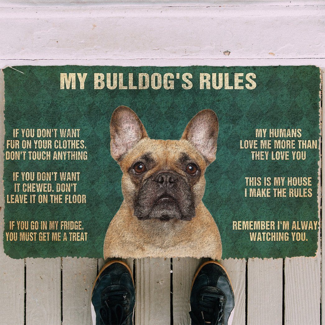 Noodever 3D Bulldog's Rules Doormat