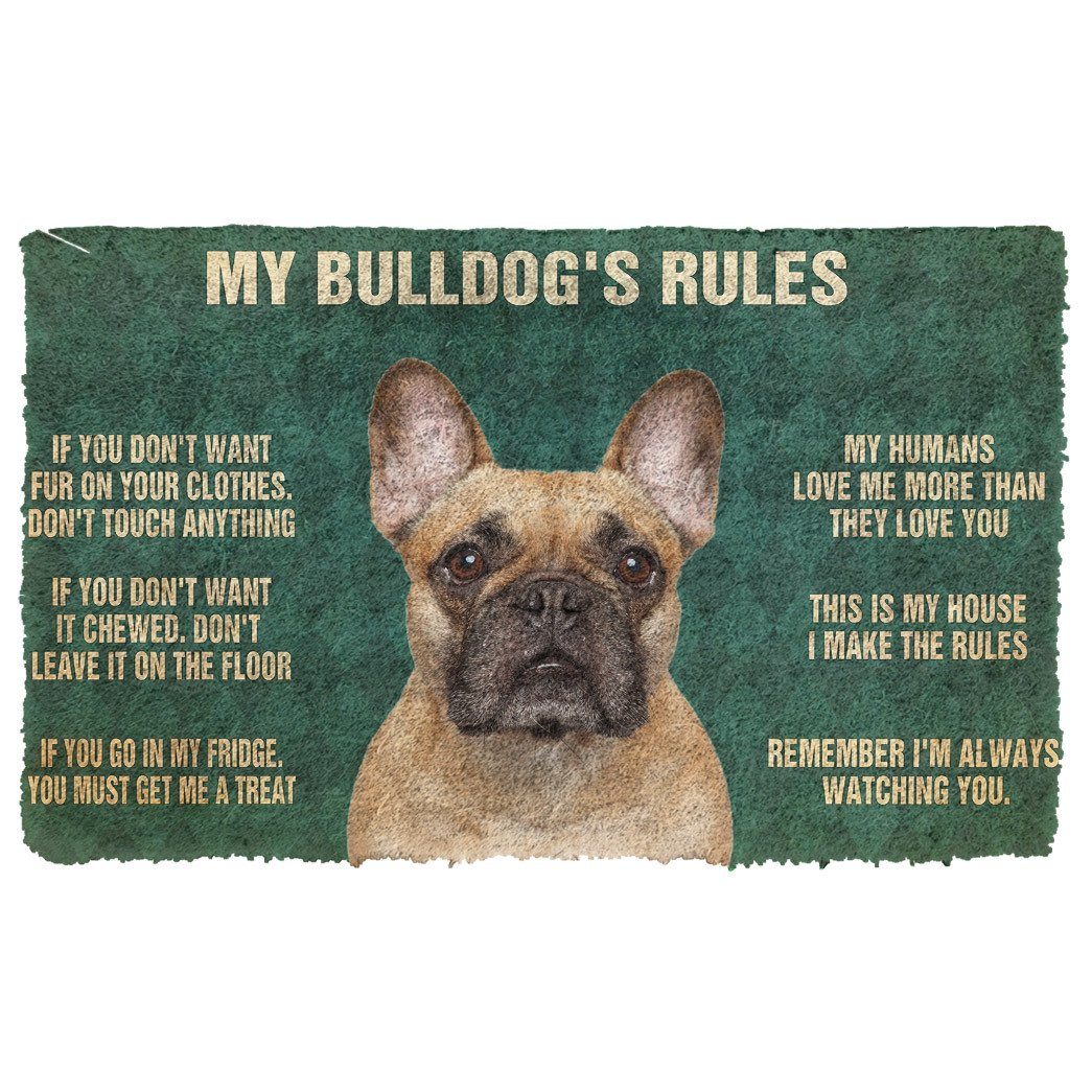 Noodever 3D Bulldog's Rules Doormat