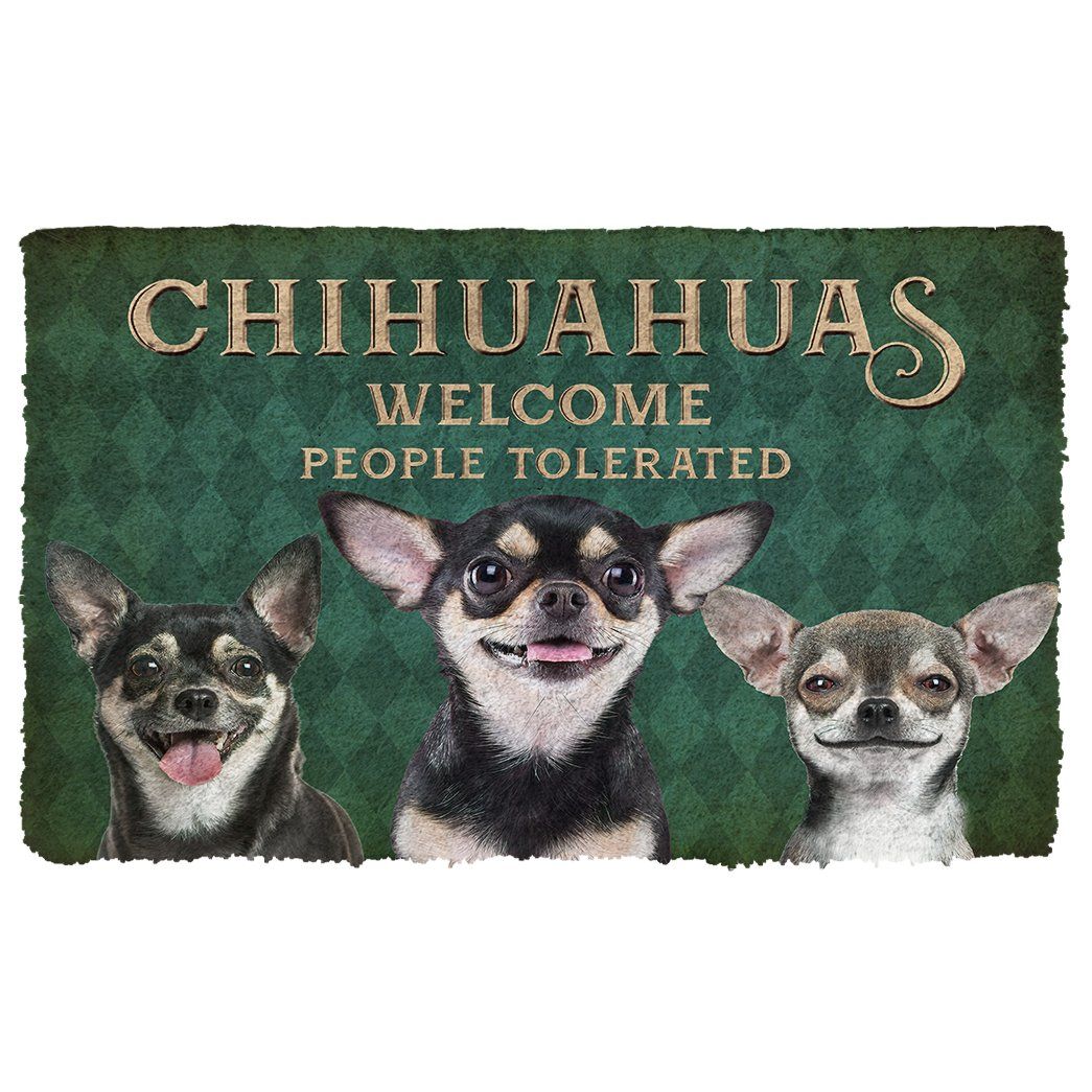 Noodever 3D Chihuahuas Welcome People Tolerated Doormat