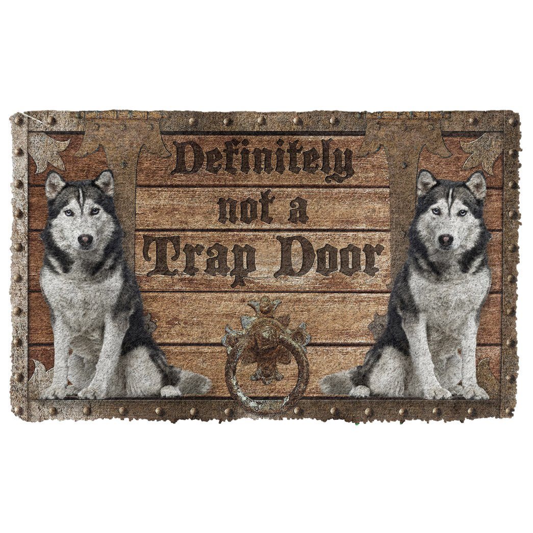 Noodever 3D Definitely Not A Trap Door Husky Doormat