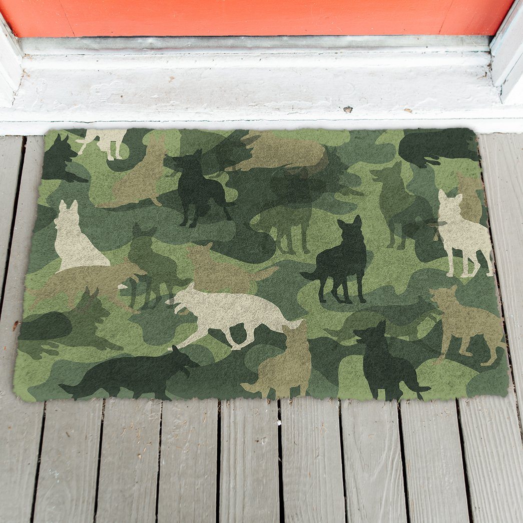 Noodever 3D German Shepherd Camo Doormat